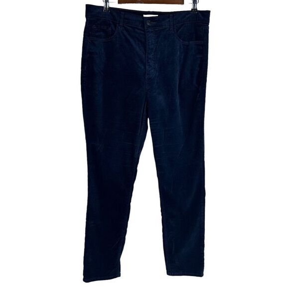 Loft Velvet Skinny Pants size 14 Dark Blue - Picture 1 of 10